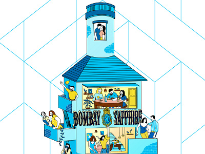 Branding Concept- Bombay Sapphire alcohol alcohol branding alcoholic branding content content design design design art digital digital art digital illustration drink drink menu drinking drinks graphic graphic design graphics illustration marketing agency