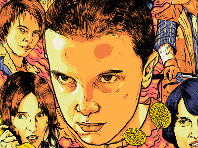 Stranger Things- Millie Bobby Brown 80s 80s style activity actor actors design digital art graphic design graphics illustration keyart marketing agency mobile netflix thecommas