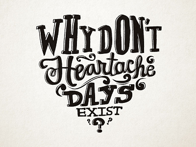 Hand lettering for The Mindy Project hand drawn hand lettering heart heartache quote the mindy project typography