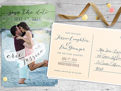Save The Date blush invitation romantic save the date wedding