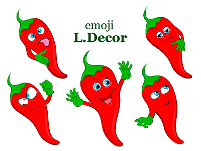 Emoji "Chili" animation app icon illustration vector web