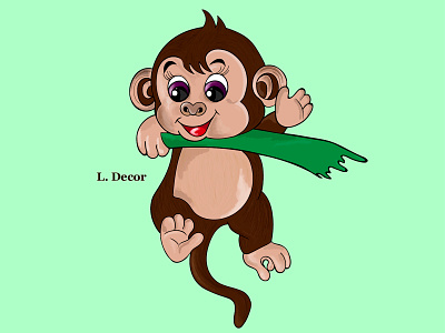 Monkey animation illustration vector web