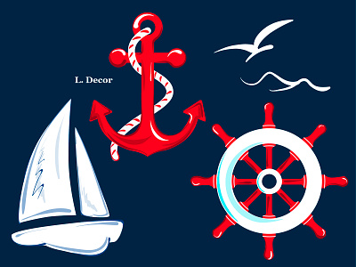 Sea themes design illustration typography vector web