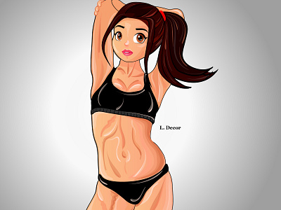 Sport girl app design illustration vector web