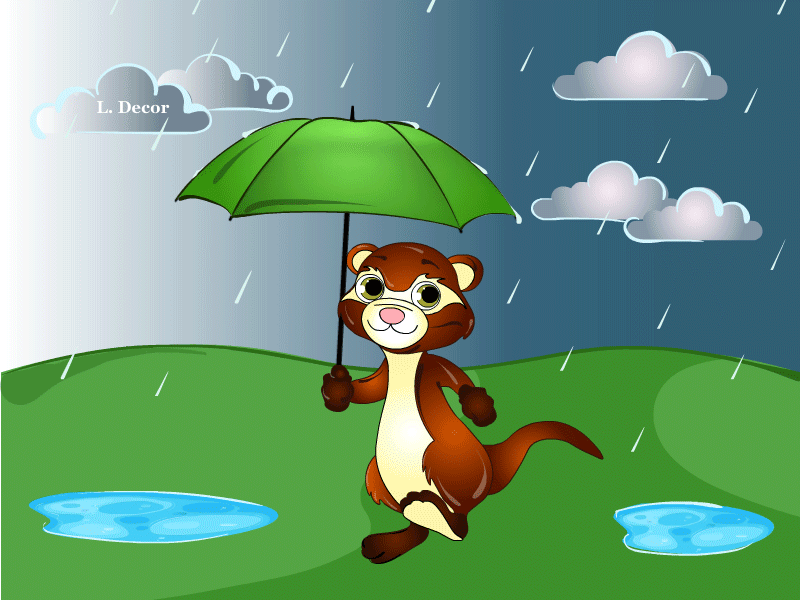 Rain day animation app design illustration vector web