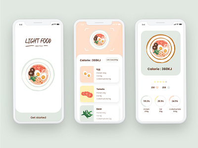 Light food APP app food food app health music ui