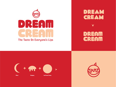 Dream Cream : Ice Cream Brand brand design creative design creative design creativity dream dreamy graphic graphic design graphicdesign ice ice cream icecream logo logo design logodesign logos logotype scoops