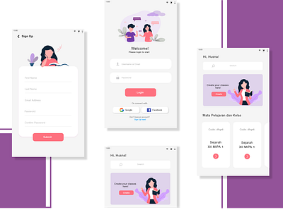 Online Course App online class online course purple sign in sign up ui ux