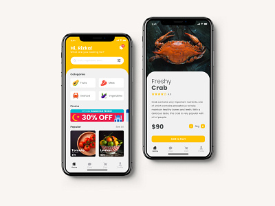 Grocery Shop Mobile App Design design groceries grocery grocery app grocery online grocery store shop ui ux yellow