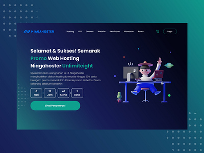 Niagahoster's Homepage Redesign Concept black branding darkmode hosting illustration modern nft niagahoster redesign ui ux vector