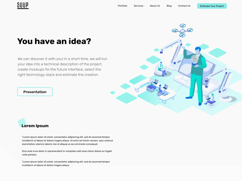 You have an idea? presentation ui ux web website