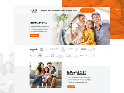 Plus Insurance Website design family graphic design health insurance insured orange security webdesign website www