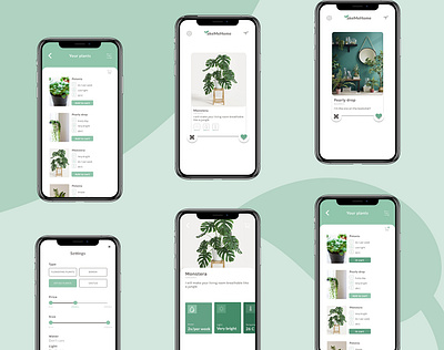 Plant Tinder app - Design Slices challenge app design designslices firstshot green plantapp takemehome ui