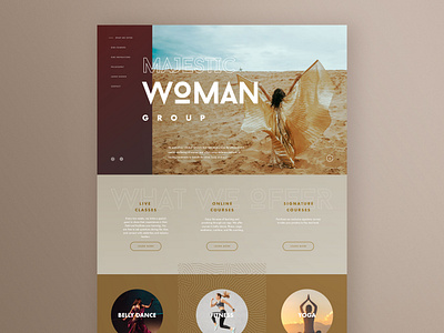 Majestic Woman Landing page design concept