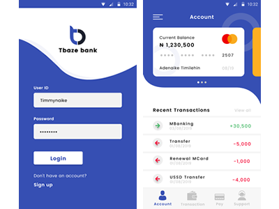 Banking App Mock Up ui ux