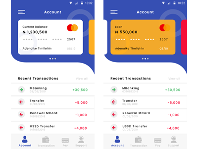 Banking App Mock-up app design ux