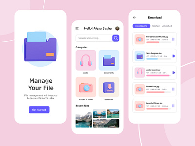 File Manager App - Manage your Files 3d app file manager fileapp files ui uiux ux