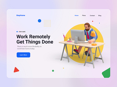 Stay Home Work Remotely Landing Page