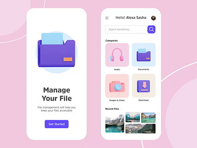 File Manager App - Motion Interaction 3d app file file manager motion motiongraphics ui ux