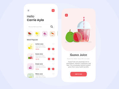 Juice App app illustration juice juiceapp juices ui ux