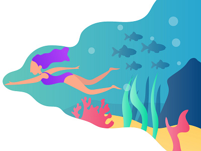 Swimming design illustration sea swimming vector