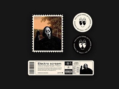 Stickers Scream cdcover electronic music fun graphicdesign sticker design stickers