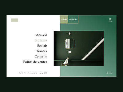 Peinture menu menu design refont ui webdesign website