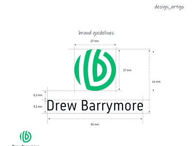 DB logo abstract brandguidelines branding dblogo drewbarrymore flat illustration illustrator logoideas minimal professional logo simple vector