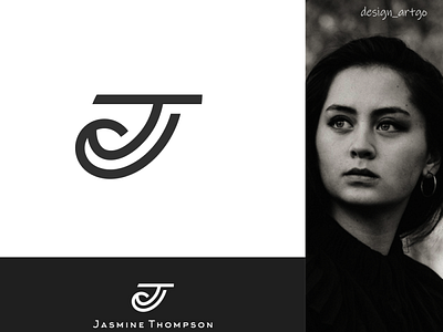 JT logomark branding design flat jasminethompson jtlogo lettering logo minimal simple typography vector