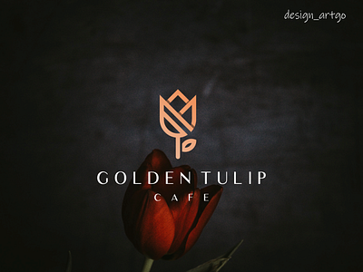 tulip logo branding design flat glogo goldentulip lettering logo minimal simple tulip tuliplogo typography