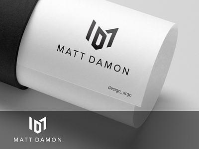 MD logo branding illustration jasonbourne lettering logo mattdamon md minimal monogram monogramlogo simple ui ux