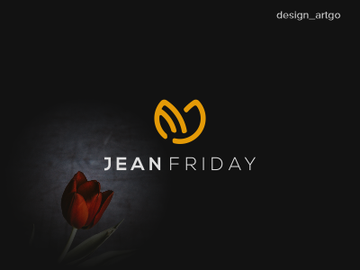 JF logo branding design flat jflogo lettering logo logos minimal simple tulip tuliplogo typography vector