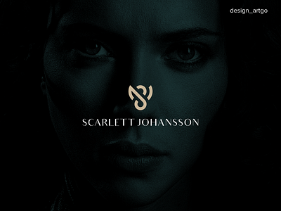 Scarlett Johansson, SJ lettermark branding design flat lettering logo minimal negative space negative space logo scarlett johansson simple sj lettermark typography vector