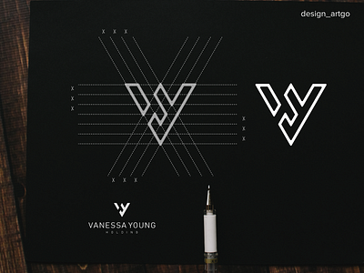 VY lettermark, abstract logo branding design flat lettering logo minimal monogram simple typography vector
