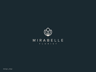 Mirabelle Florist branding design flat flower logo lettering logo mf minimal monogramlogo simple typography