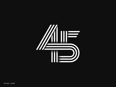 45 and D, lettermark 45 branding design developer developer logo flat lettering logo minimal monogram simple typography