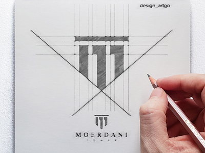 Moerdani Sketch abstract branding flat icon illustration logo logos minimal monogram monogram logo simple typography