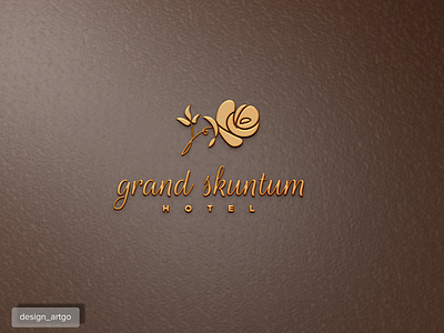 Grand Skuntum beautiful branding design flat hotel illustration logo minimal resorts simple typography ui vector