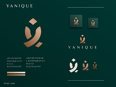 Yanique beautiful branding design flat illustration logo luxury minimal simple typography ui vector ylogo