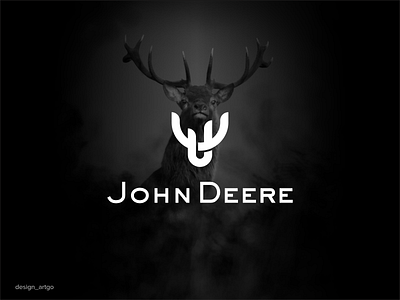John Deere branding design flat flatdesign illustration logo minimal simple typography ui ux vector