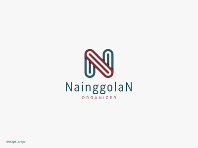 Nainggolan Organizer, N+O lettermark branding design flat illustration logo minimal simple typography ui vector