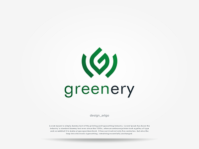 Greenery branding design flat illustration logo minimal simple typography ui vector