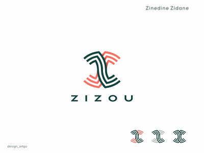 ZIZOU branding design flat illustration logo minimal simple typography ui vector