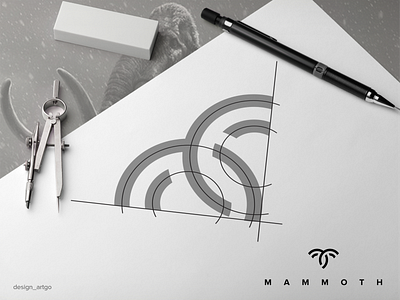 Letter M monogram sketch, Mammoth logo