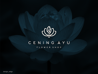Cening Ayu, CA lotus style logo branding design flat floristlogo flower flowerlogo illustration logo logos lotus luxurylogo minimal simple typography ui vector