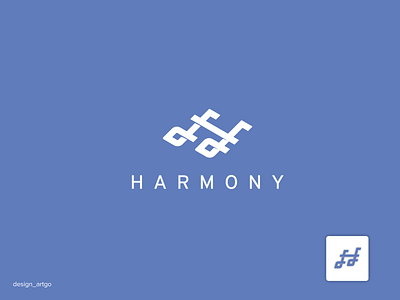 Harmony awesome best branding design flat illustration logo minimal monogram music logo simple typography ui vector