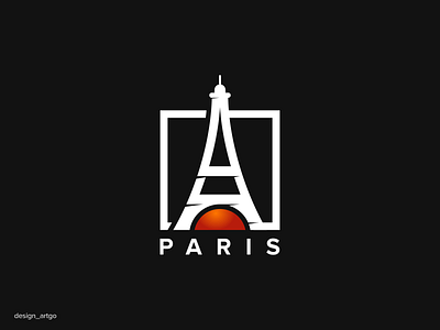 Paris brand branding design eiffel flat illustration logo mark minimal monogram paris logo simple typography ui vector