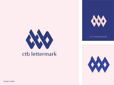 CTB lettter branding design flat illustration letter ctb lettering lettermark logo logos minimal negative space logo simple typography ui vector