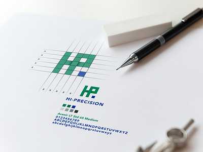 HP logo grid branding design flat lettering logo minimal simple typography