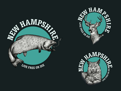 Stipple Animal Icons animals design icon illustration logo new hampshire